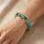 Armband in edelstaal, turquoise en zwart
