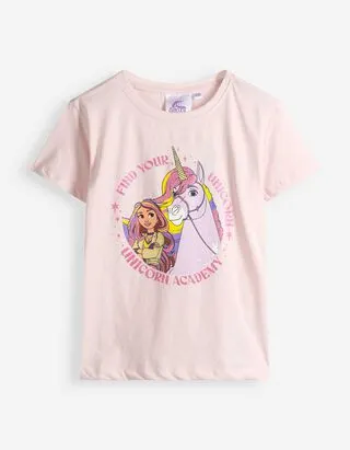 T-shirt - Unicorn Academy - Rosa chiaro