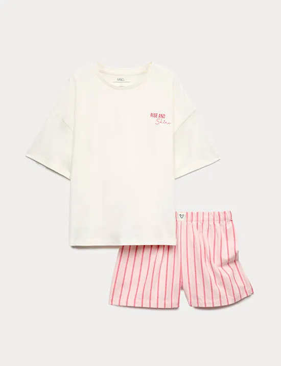 Pure Cotton Rise and Shine Short Pyjamas (6-16 Yrs)