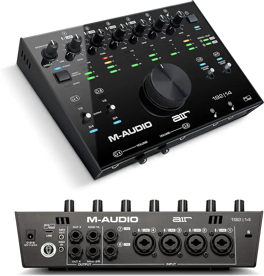 M-AUDIO AIR 192x14 USB-C Audio Interface for Studio Recording with 8 In and 4 Out, MIDI Connectivity, and Software from MPC Beats and Ableton Live Lite