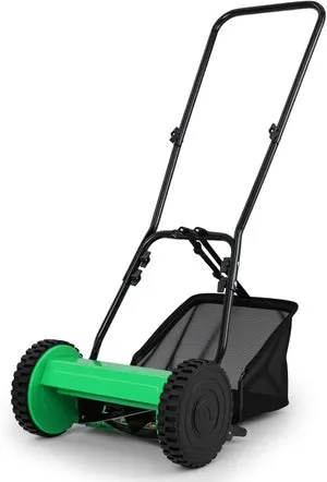 Tagliaerba a Spinta, Tosaerba Manuale con Larghezza di Taglio di 30 cm, Raccoglitore da 18,5 L & Altezza di Taglio Regolabile 15-40 mm, 2 Ruot
