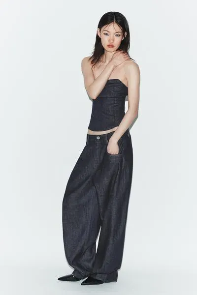 TRF HIGH-WAIST BARREL JEANS