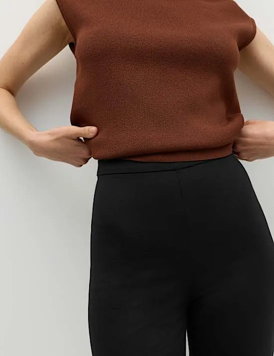Jersey Straight Leg Trousers with Stretch