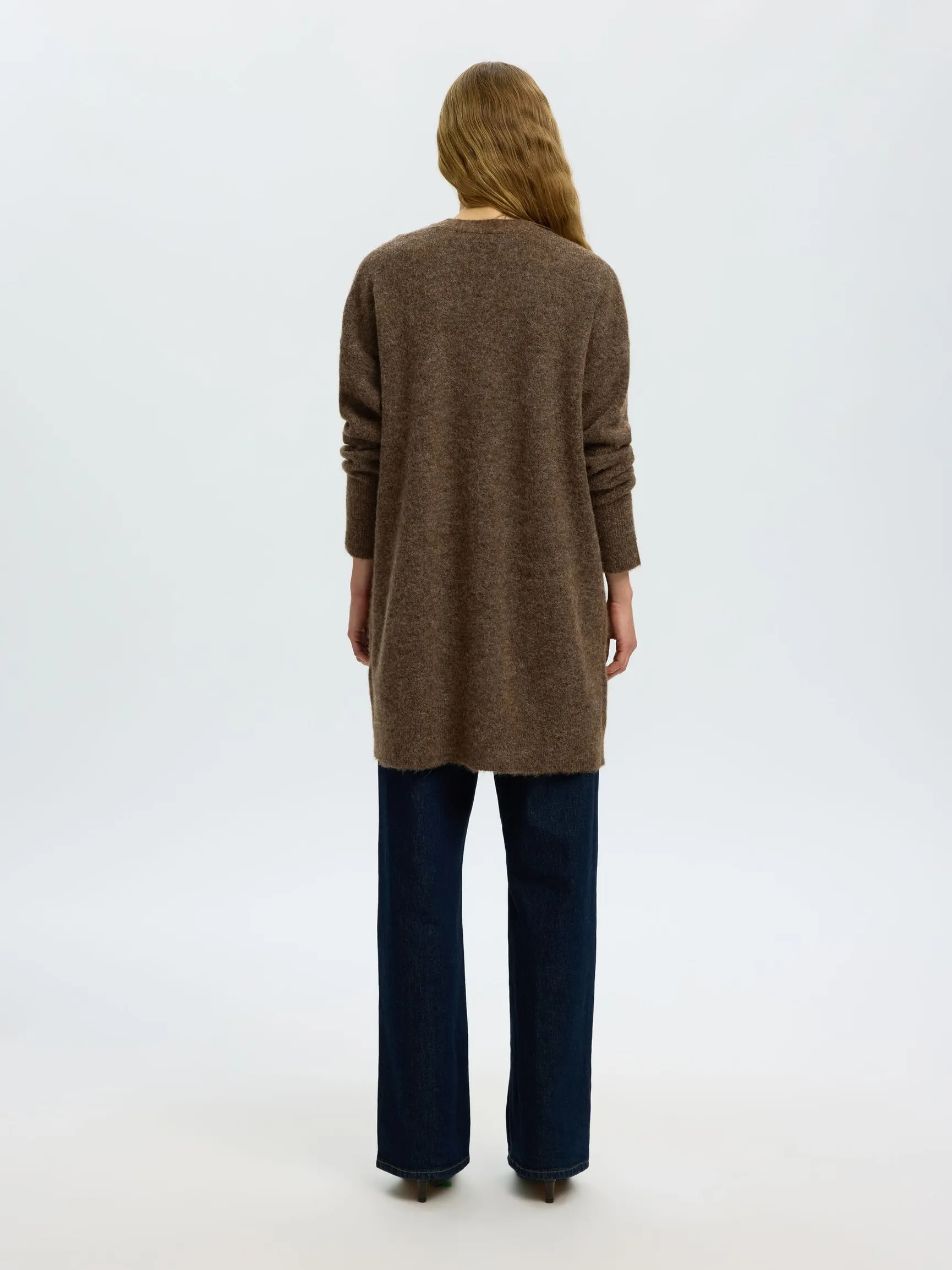 LANG STRIKKET CARDIGAN