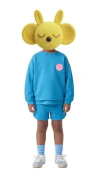 RUBBERISED PATCH SWEATSHIRT AND BERMUDA SHORTS SET