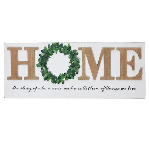 IH Casa Decor MDF Wall Sign With 3D Home & Garland