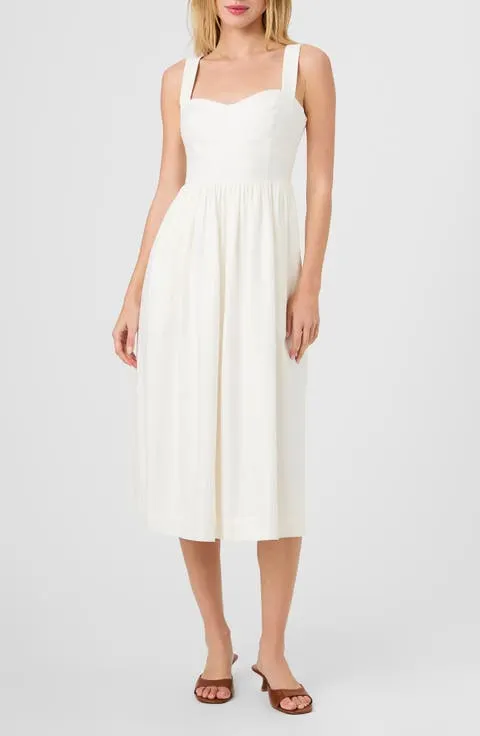 French Connection Linen Blend Midi Dress