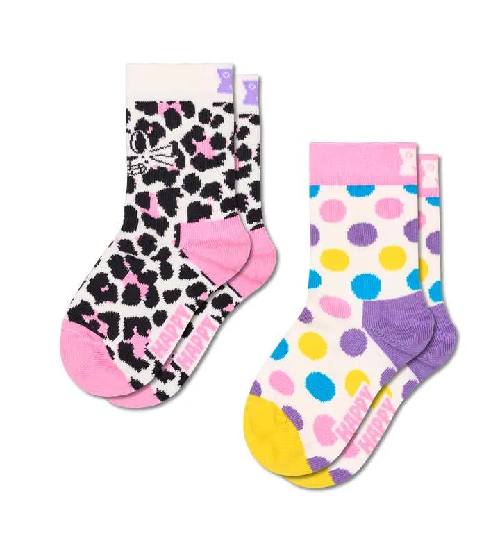 Kids 2-Pack Leo Face Socks