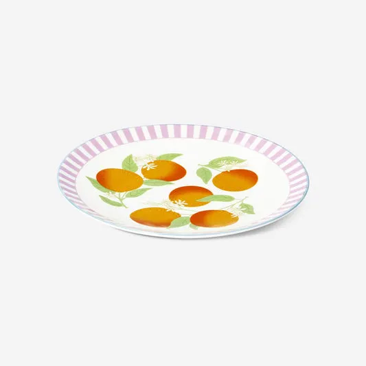 Plate with oranges and stripes - ...