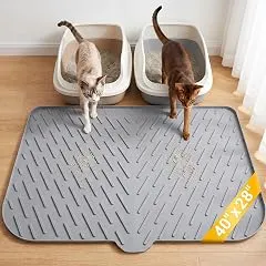 XL Silicone Cat Litter Mat, 40 x 28 Inch, Lar…