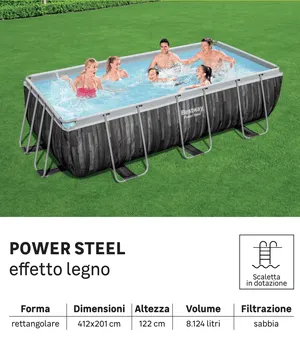 Piscina fuori terra tubolare BESTWAY Power Steel2 L int 4.12 x 2.01 m
