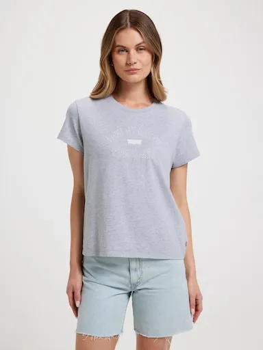 Levi's Perfect Tee In Satin Levi Strauss Starstruck Heather Grey