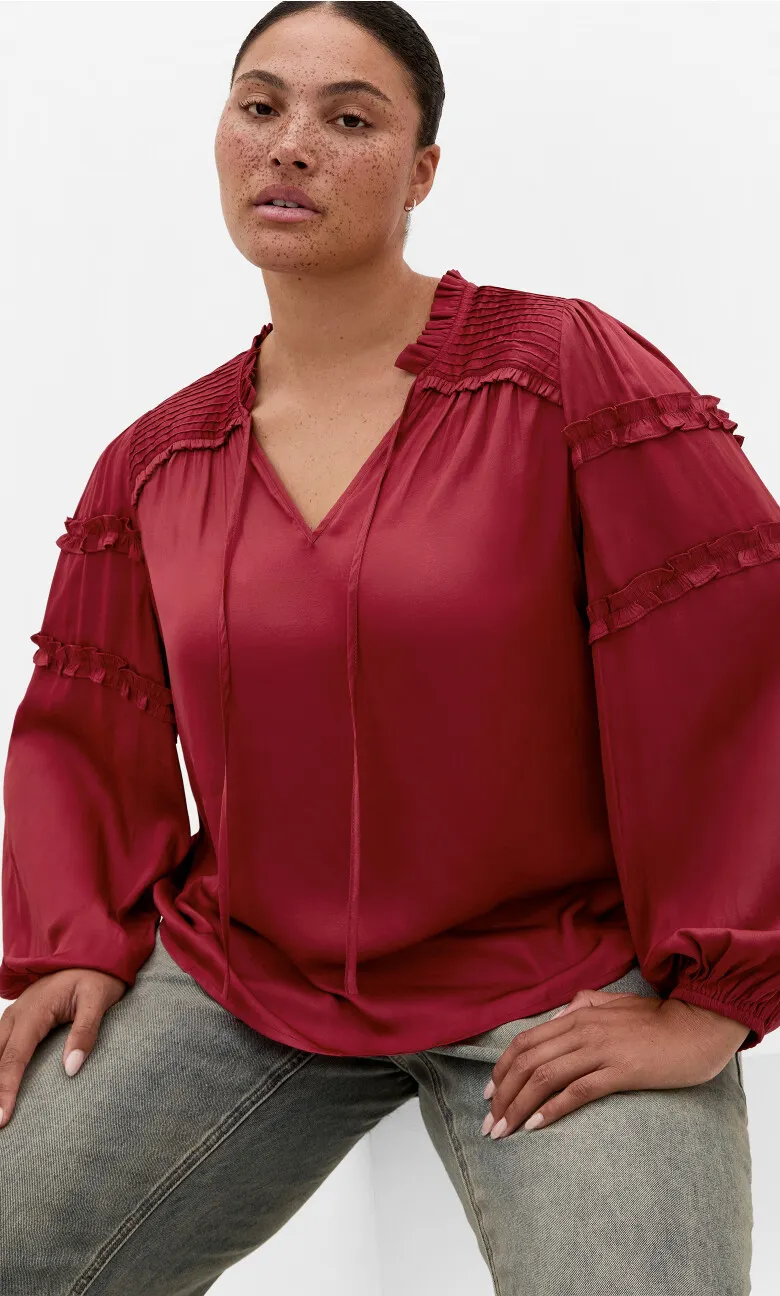 Drama Queen Long Sleeve Shirt - deep rosewood