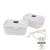 Solis Lunch Boxen für Vakuumierer transparent/weiss, (2 x 600 ml)