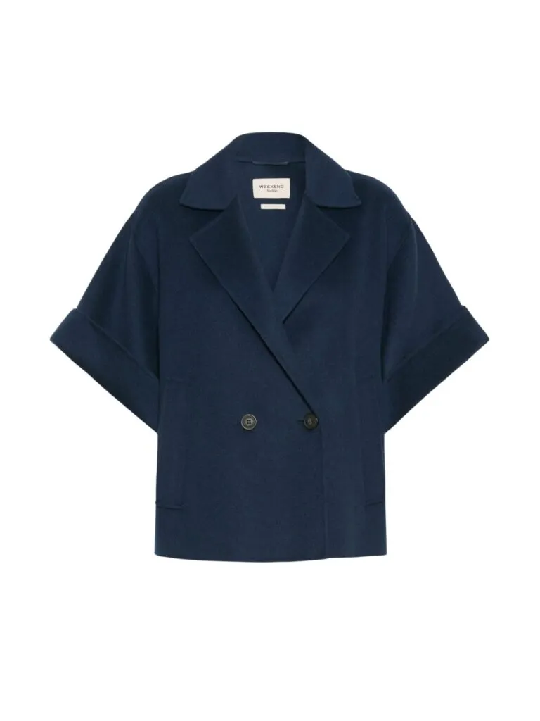 Short Wool Broadcloth Coat - Marine