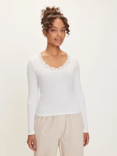 Gigi Lace V-Neck Long Sleeve Top