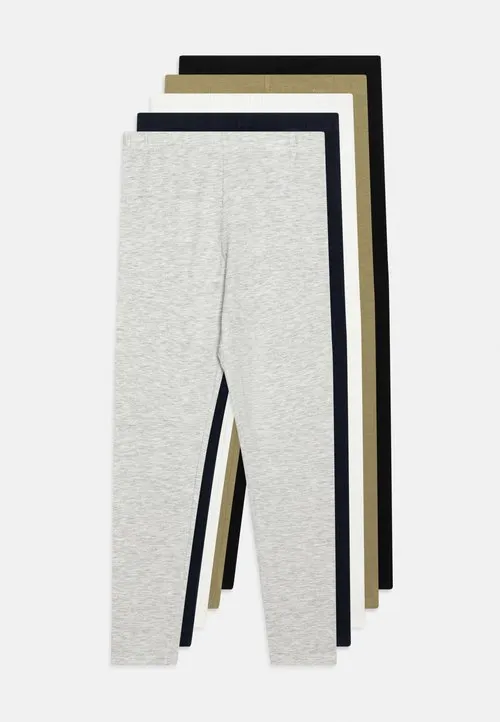 5 PACK UNISEX - Leggings - black/mottled light grey/olive