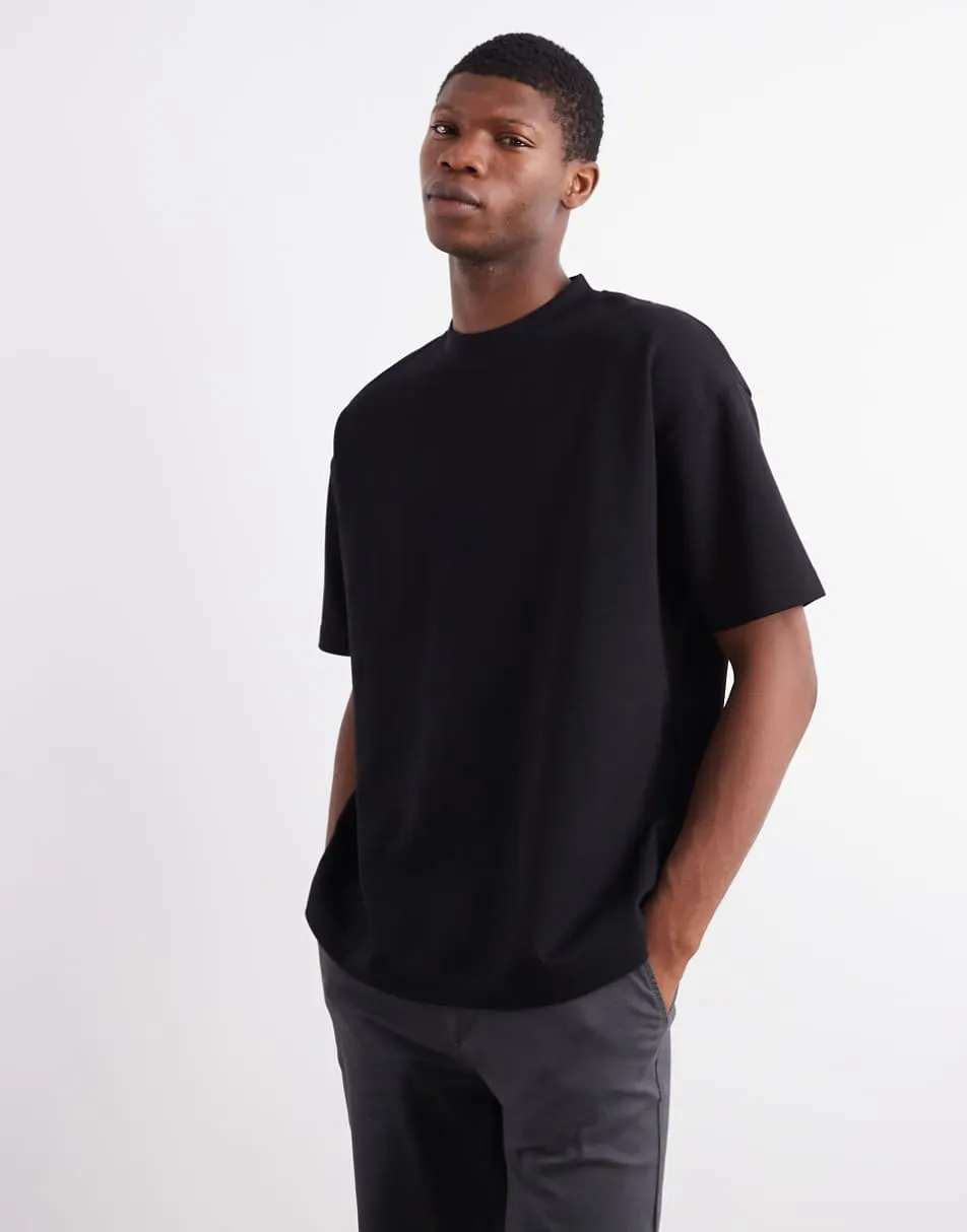 ASOS DESIGN heavyweight oversized t-shirt in black soft touch