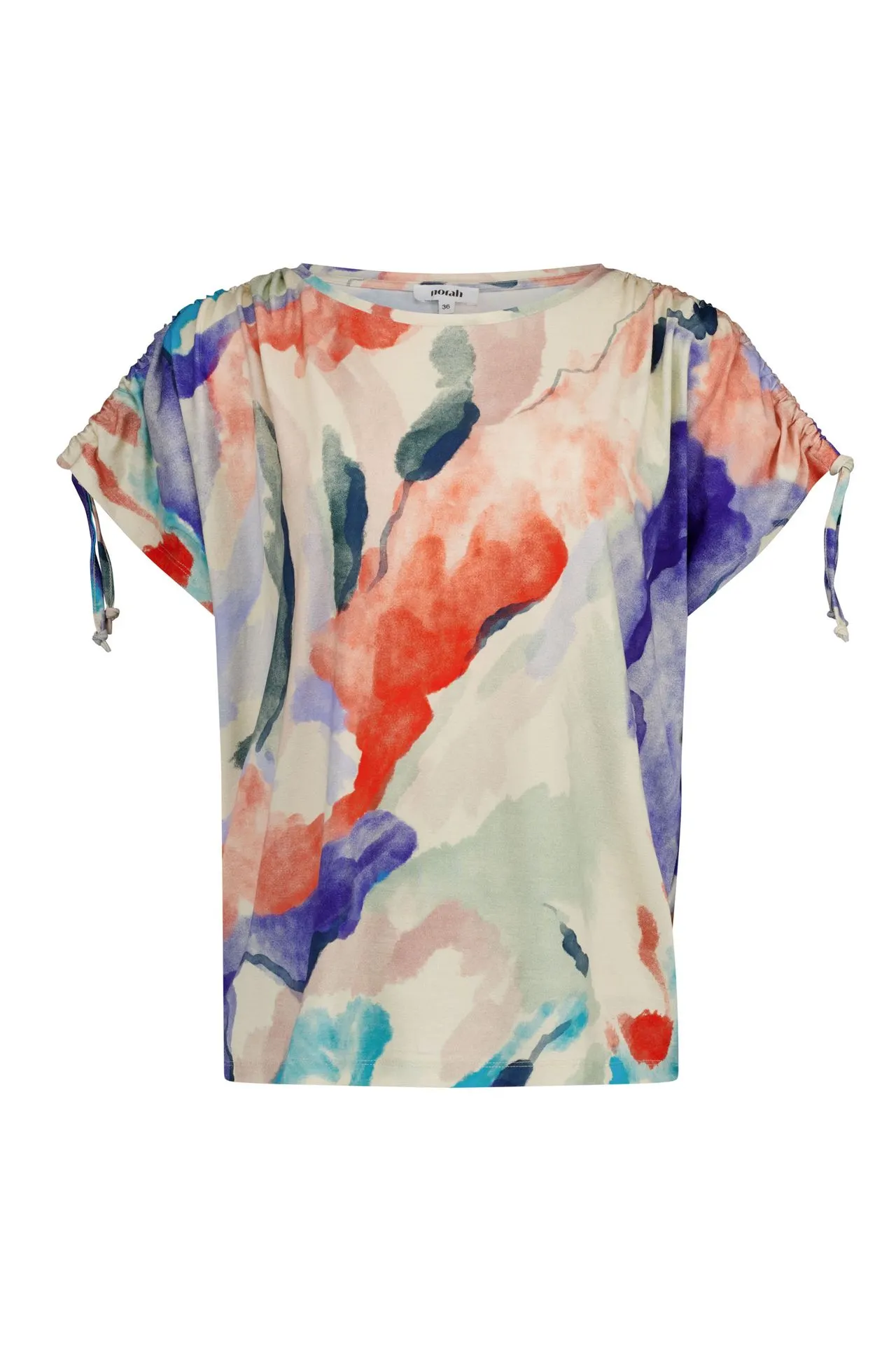 Kleurrijk shirt met geplooide mouwen