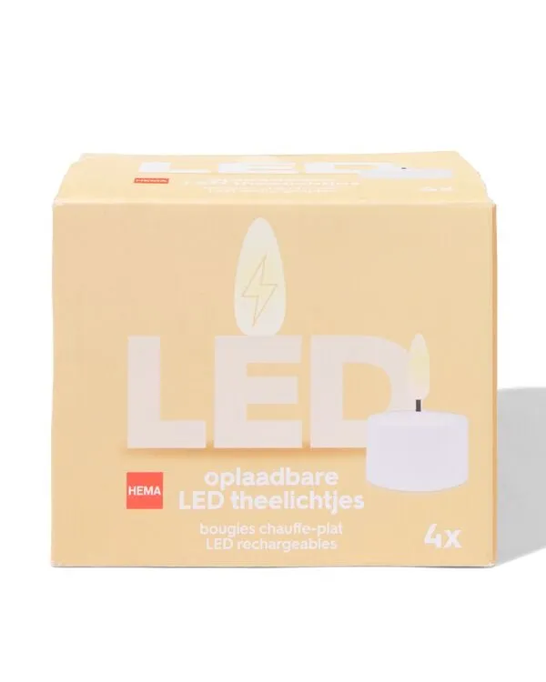 oplaadbare theelichtjes - 4 stuks