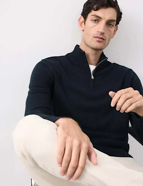 Pure Cashmere Half Zip Jumper