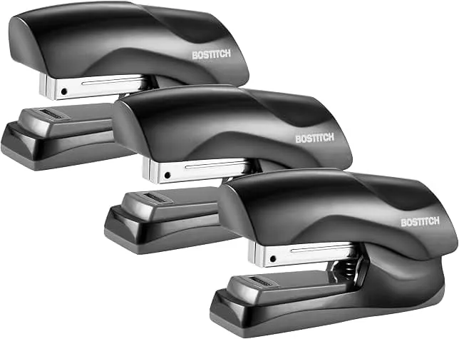 Bostitch Office Heavy Duty Stapler, 40 Sheet Capacity, No Jam, Half Strip, Fits into the Palm of Your Hand, For Classroom, Office or Desk, Black, 3…