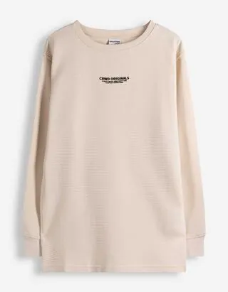 Maglia a manica lunga - Oversized Fit - grigio chiaro