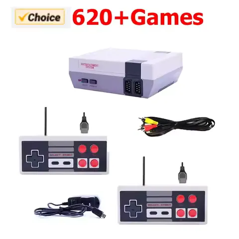 Handheld Family Recreation Video Console AV Output Retro Built-in 620 Classic Games Dual Gamepad Gaming Player Toys Holiday Gif