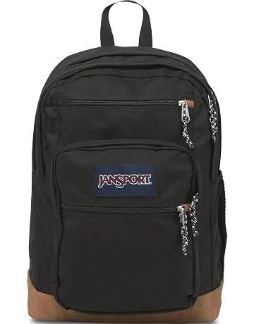 JanSport Cool Backpack, with 15-inch Laptop Sleeve - Large Computer Bag Rucksack with 2 Compartments, Ergonomic Straps, Black | Ergonomic Straps, Waterbottle Pocket, Campus Weekender Travel Rucksack