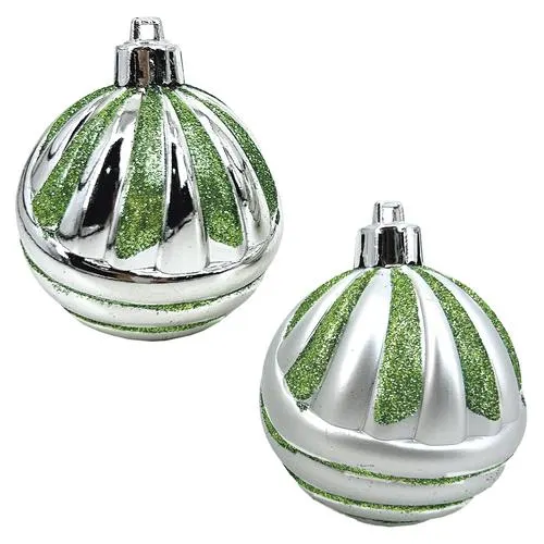 Enchanted Forest® 60mm Light Green Swoops Shatterproof Ornaments - 6 Pack