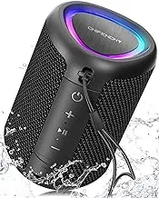 Portable Bluetooth Speaker with Lights, Stocking Stuffers, Powerful Crystal Clear Sound, IPX5 Waterproof, All Day Playtime, BT 5.3, TWS Paring, Small Wireless Speaker for Outdoor, White Elephant Gifts