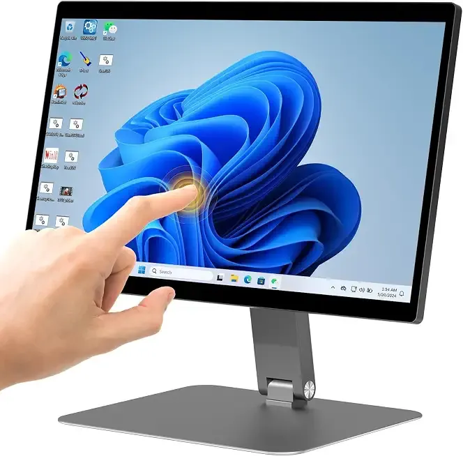 15.6" All-in-One Desktop Computers, FHD 180°Adjustable Touchscreen Win 11 Pro Industrial Tablet PC N5095 8GB RAM/128GB ROM, HDMI 2.0 WiFi 5 Bluetooth 5.0 for Office/Automation/Kiosk/Bar/Warehouse
