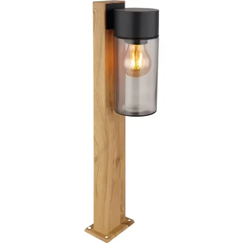 Außenleuchte - Holzoptik - Glas rauchfarben - 50 cm