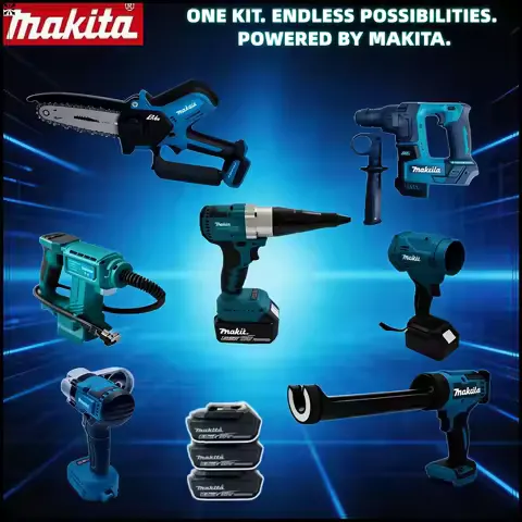 Makita Cutting Machine Set Brushless Grinder Grease Gun Chainsaw Inflator Combo Kit Silicone