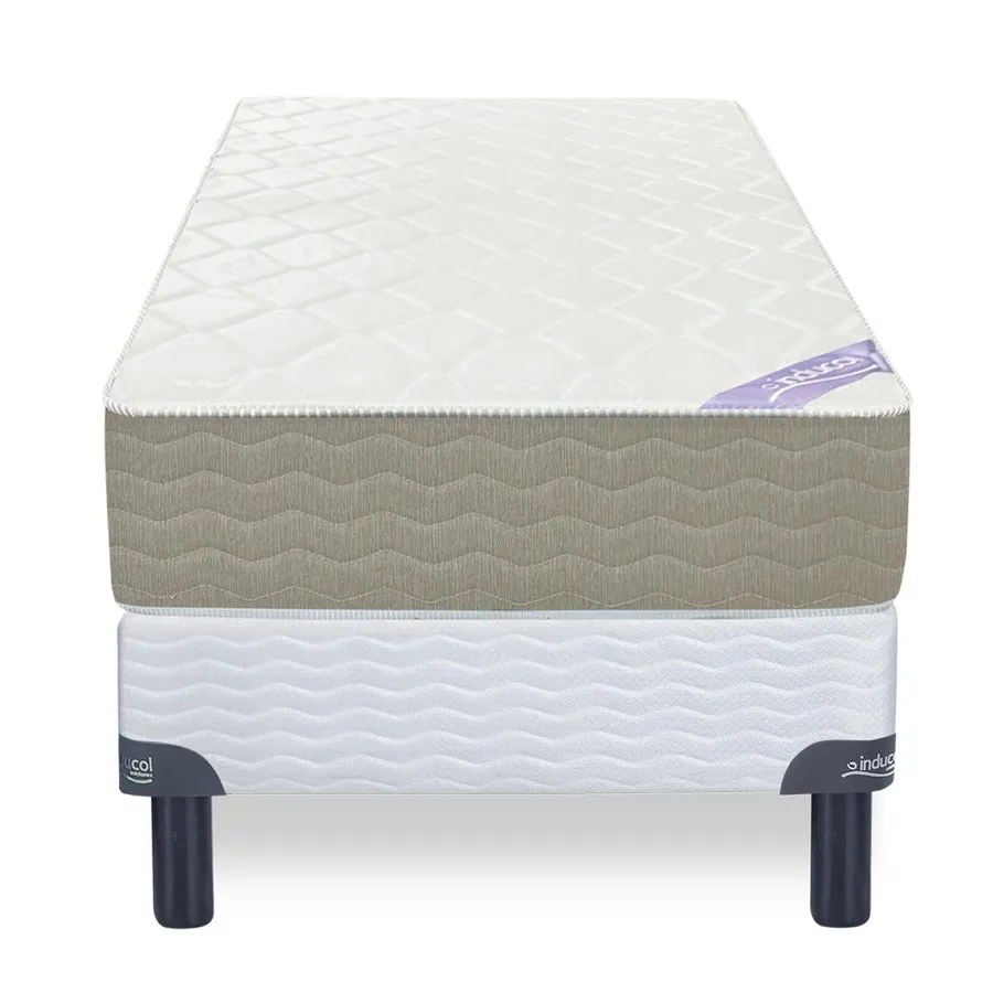 Conjunto sommier y colchón de resortes Inducol Classic Pocket 1 1/2 plazas 1...