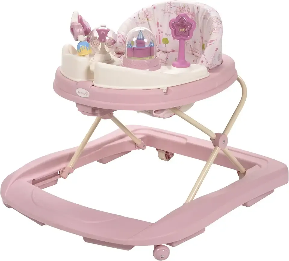 Disney Baby Walker with Wheels, Pink Baby Walkers and Activity Center for Infants