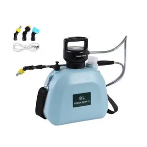 Spruzzatore elettrico per innaffiare i fiori e disinfettare, 3,7 V, blu, 8 L, modello elettrico con impugnatura.