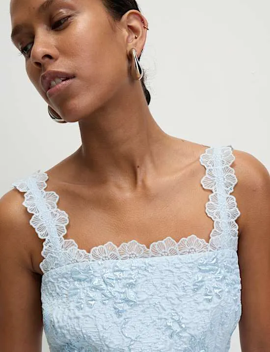 Jacquard Lace Mini Dress