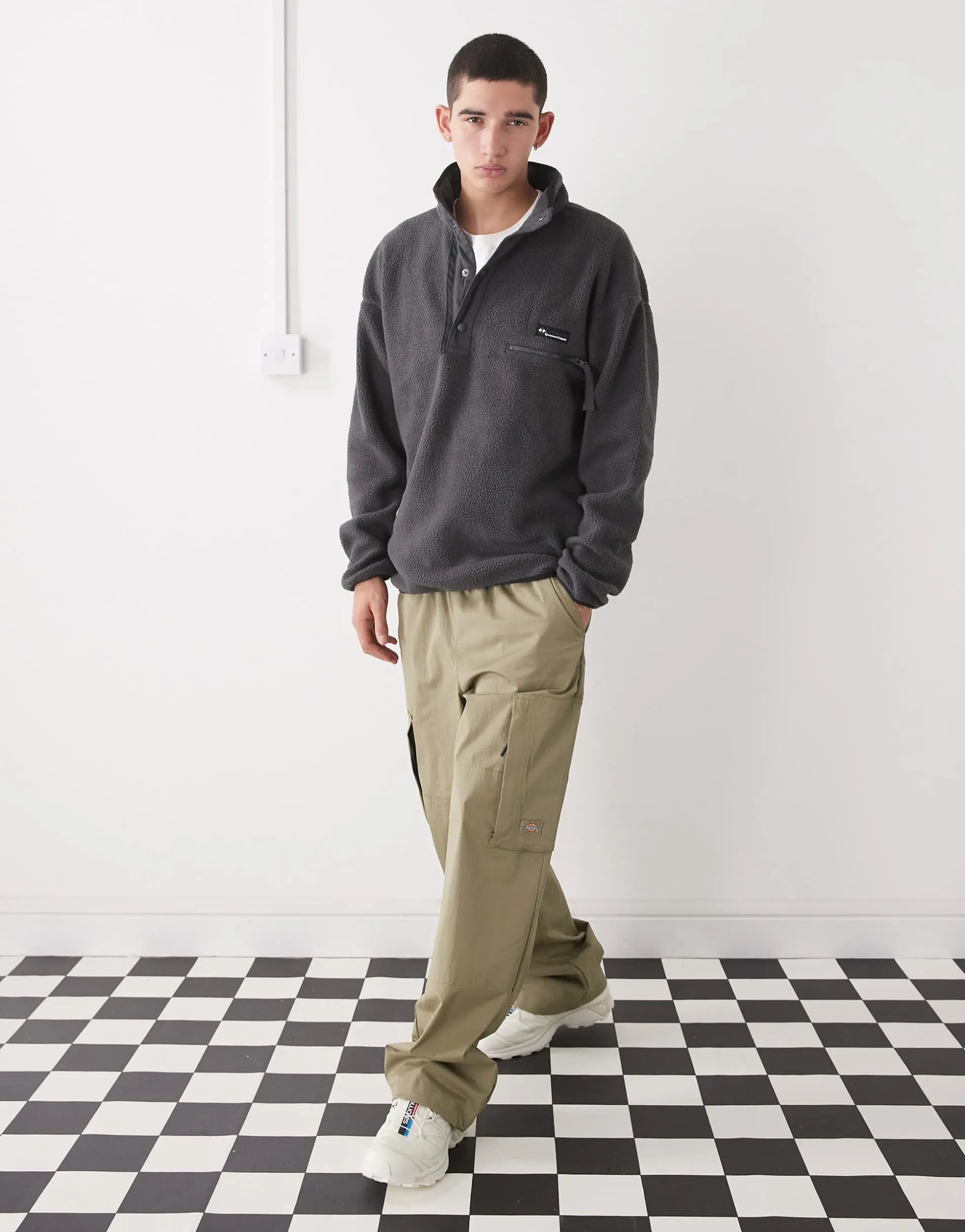 Columbia helvetia half snap fleece in charcoal