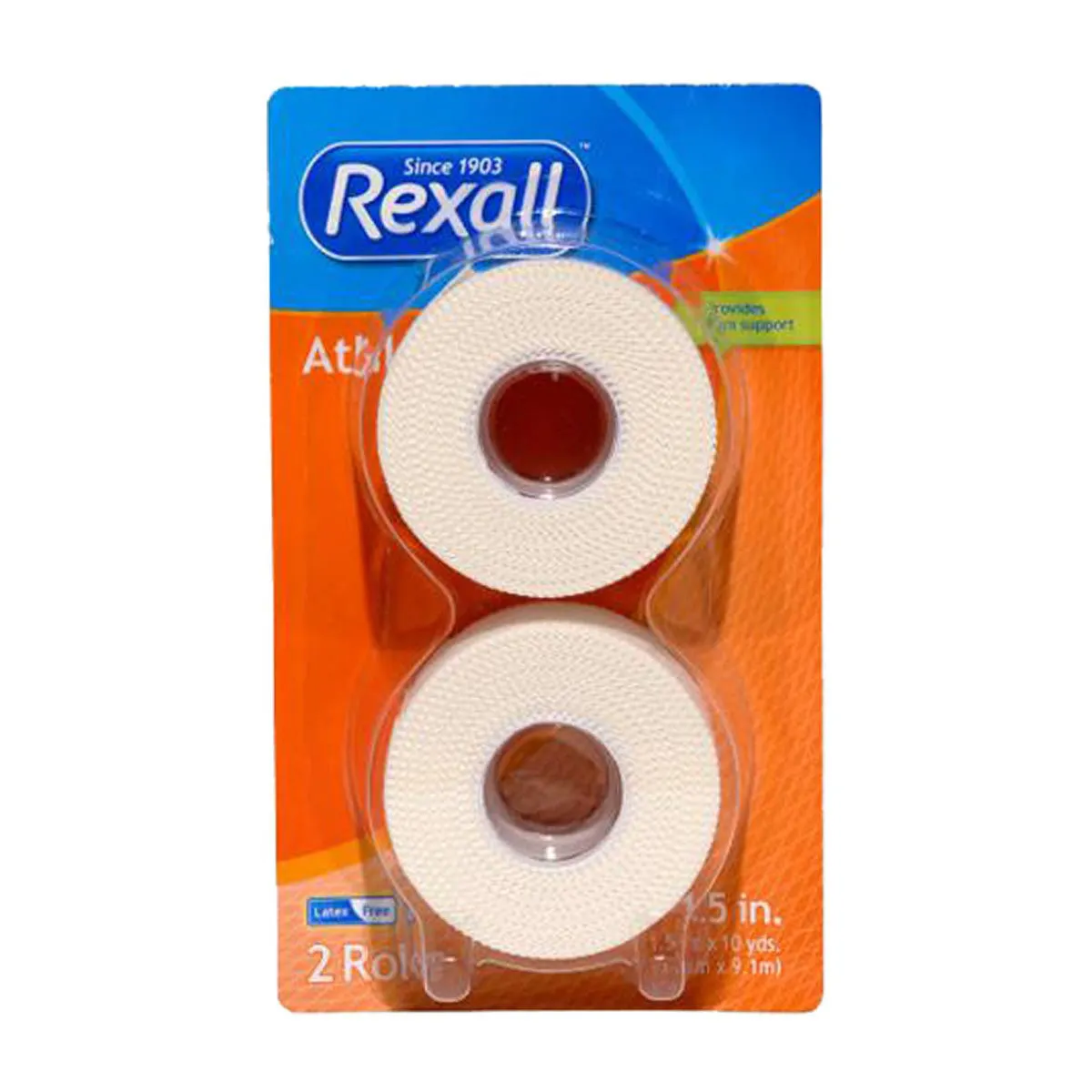 Rexall Athletic Tape Rolls, 1.5 in x 10 yds, 2 pk