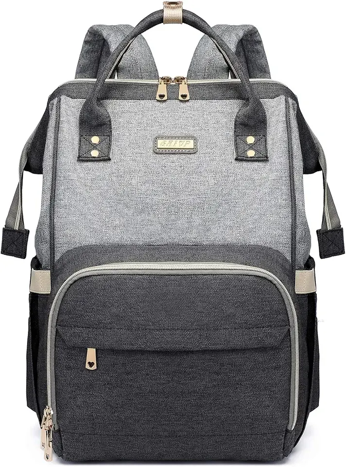 Diaper Bag Backpack for Women, Baby Bags for Girls,Diaper Bag with Changing Pad, and Insulated Pockets (Dark Grey +Light Grey)