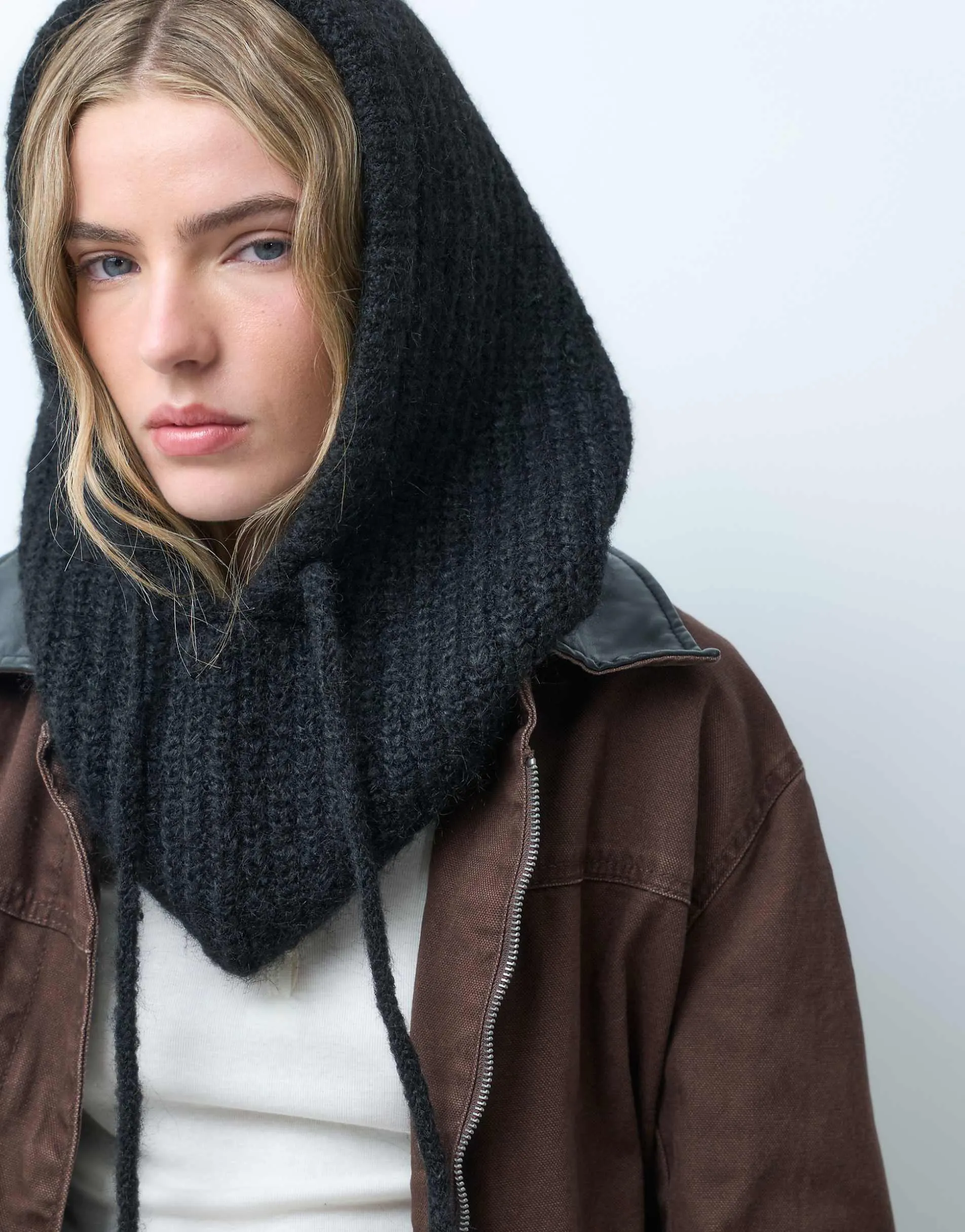 JJXX knitted balaclava in black