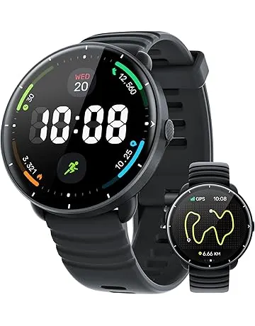 Parsonver Smart Watch for Swimming, 5ATM Waterproof Watch for Pool & Open Water, AI Swim Analysis, Built-in GPS & Compass, AMOLED Fitness Trackers 100+ Sports Modes, Heart Rate & Sleep Monitor, Black