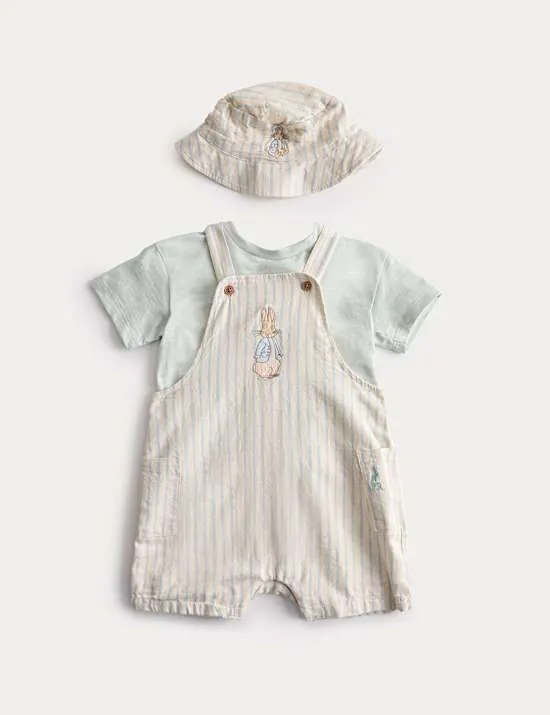 3 Piece Peter Rabbit™ Stripe Bibshort Outfit (0-3 Years)