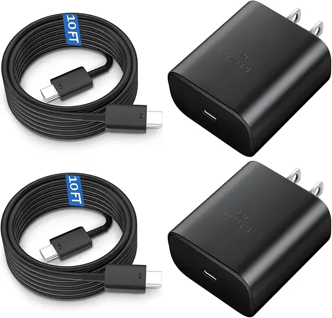 45W USB-C Super Fast Charger Type C Android Phone Charging Block with 10FT Cable for Samsung Galaxy S26 S25 S24 S23 Ultra/S26 S25 S24 S23 S22 S21 S20/Note 10/20, Galaxy Tab S8