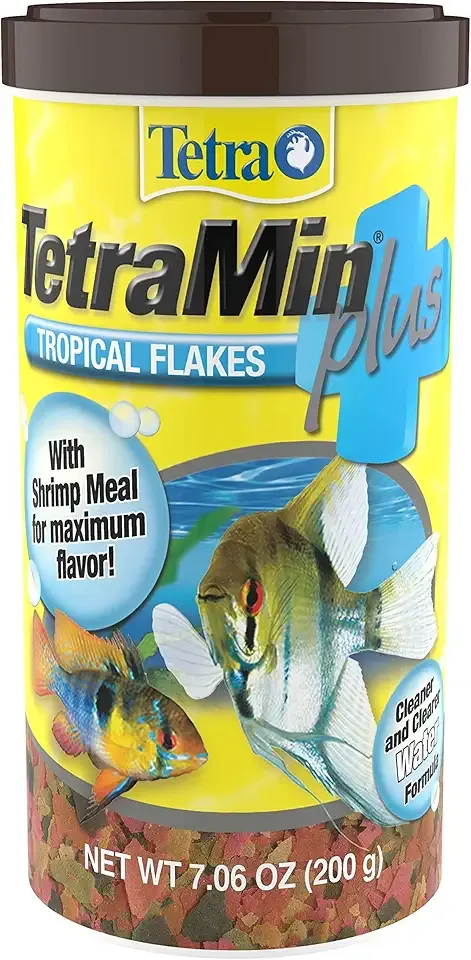 TetraMin Plus Tropical Flakes, Cleaner and Clearer Water Formula 7.06 Ounce (Pack of 1)