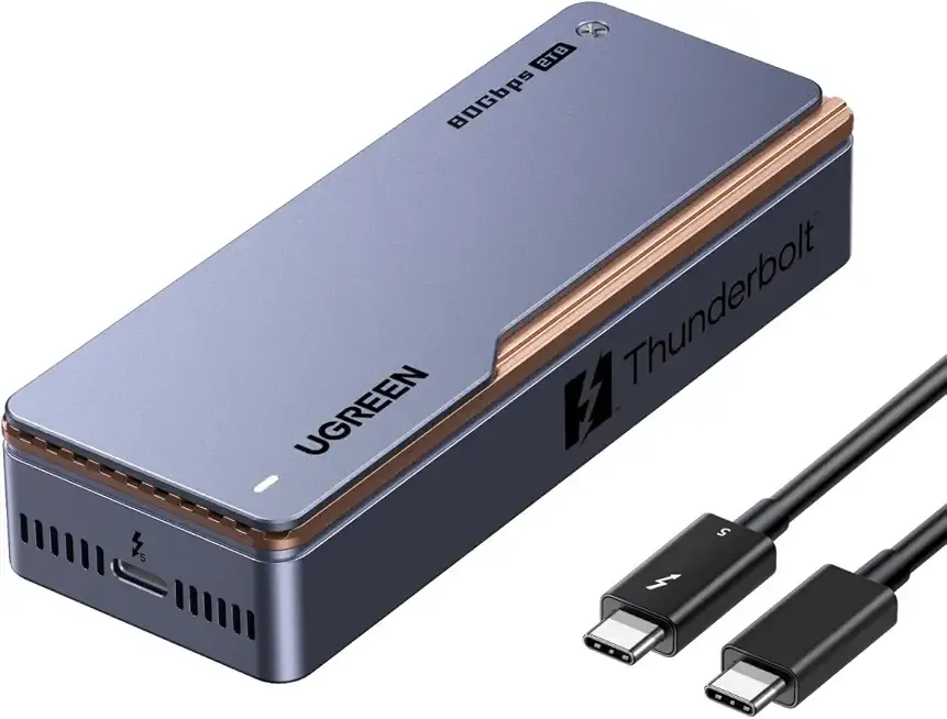 UGREEN NeoDrive Creater 2TB External Portable SSD with Cooling Fan Up to 6600MB/s, Thunderbolt 5 External Solid State Drive Support 8K+ RAW & 4K Pro Res Compatible with Mac, Windows