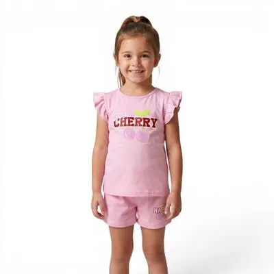 Playera Fantastic Niña Estampado Cherry Con Olanes
