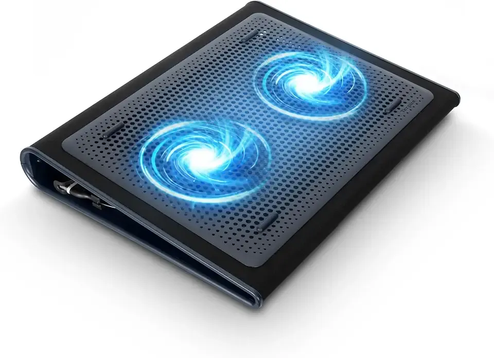 Targus 17 Inch Dual Fan Lap Chill Mat - Soft Neoprene Laptop Cooling Pad for Heat Protection, Fits Most 17" Laptops and Smaller - USB-A Connected Dual Fans for Heat Dispersion (AWE55US)