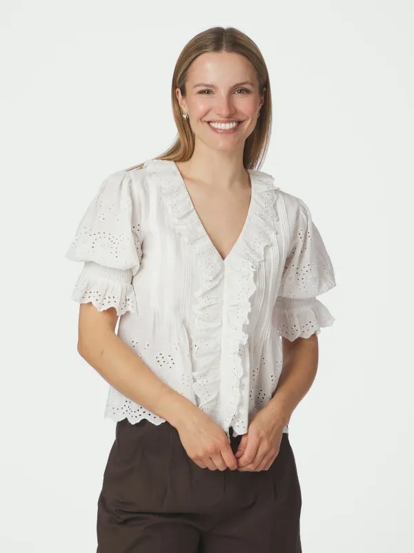 Talise Emb Blouse White